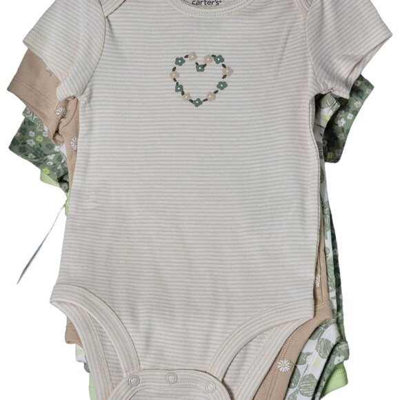 Carter's Baby 5-Pack Neutral Bodysuit Set - Soft & Adorable Essentials - Picture 6 of 7